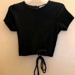 Size medium black shirt with tie up in back